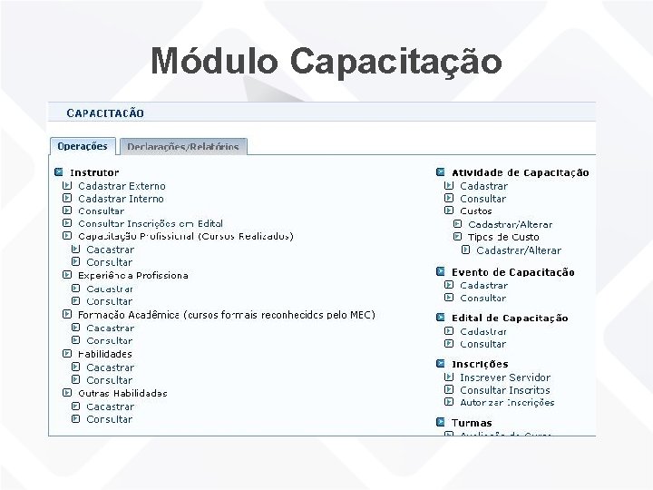 Módulo Capacitação 