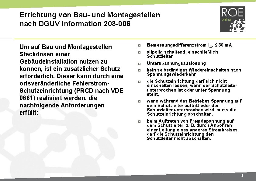 Errichtung von Bau und Montagestellen nach DGUV Information 203 006 Um auf Bau und