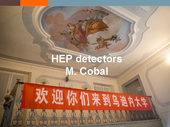 HEP detectors M. Cobal 