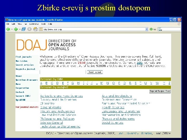 Zbirke e-revij s prostim dostopom 