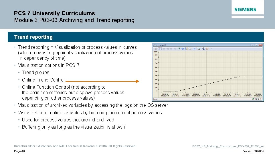 PCS 7 University Curriculums Module 2 P 02 -03 Archiving and Trend reporting • PCS 7 University Curriculums Module 2 P 02 -03 Archiving and Trend reporting •