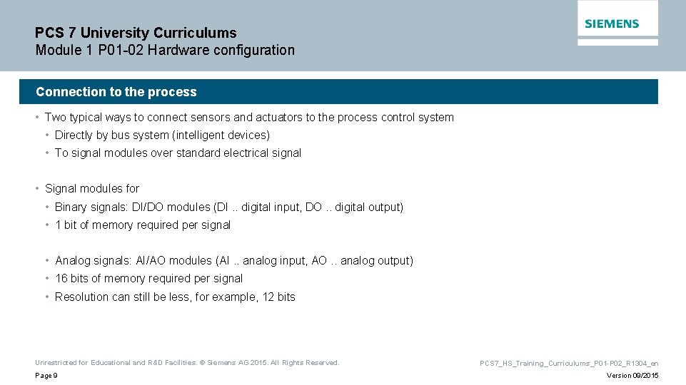 PCS 7 University Curriculums Module 1 P 01 -02 Hardware configuration Connection to the PCS 7 University Curriculums Module 1 P 01 -02 Hardware configuration Connection to the