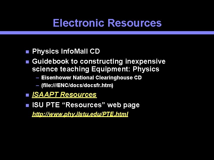 Electronic Resources Physics Info. Mall CD Guidebook to constructing inexpensive science teaching Equipment: Physics