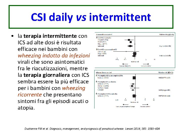 CSI daily vs intermittent • la terapia intermittente con ICS ad alte dosi è