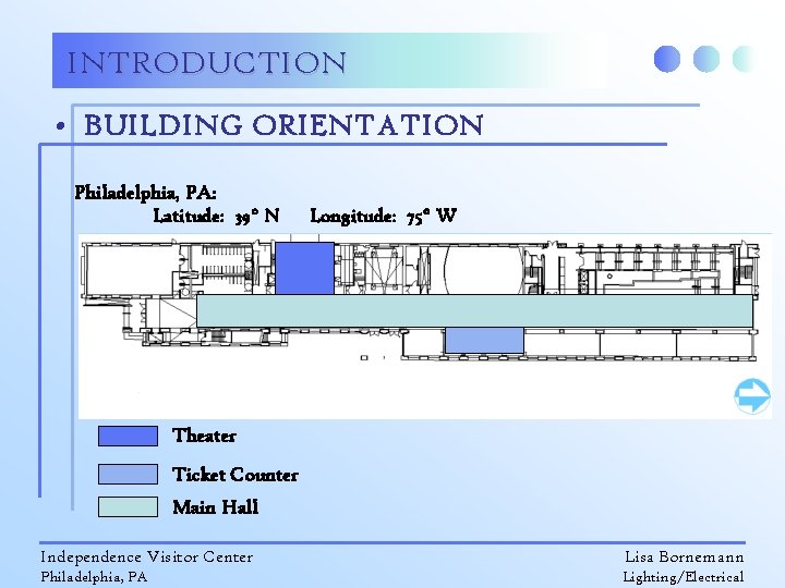 INTRODUCTION • BUILDING ORIENTATION Philadelphia, PA: Latitude: 39° N Longitude: 75° W Theater Ticket