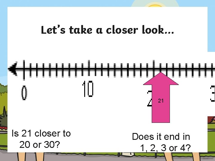 Let’s take a closer look… 21 Is 21 closer to 20 or 30? Does