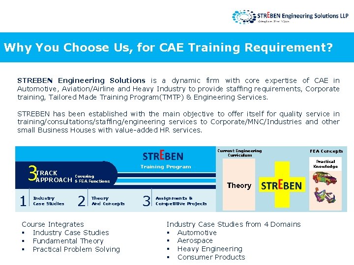 Why You Choose Us, for CAE Training Requirement? STREBEN Engineering Solutions is a dynamic