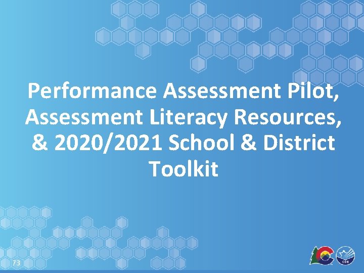 Performance Assessment Pilot, Assessment Literacy Resources, & 2020/2021 School & District Toolkit 73 