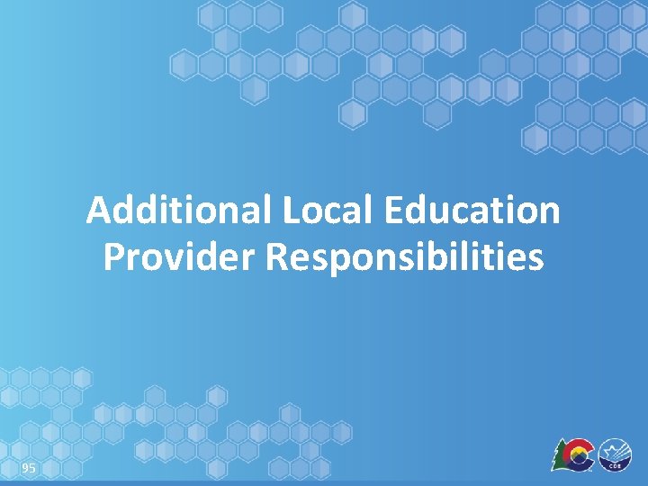 Additional Local Education Provider Responsibilities 95 