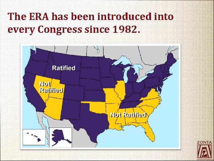 The ERA has been introduced into every Congress since 1982. The ERA has been introduced into every Congress since 1982.
