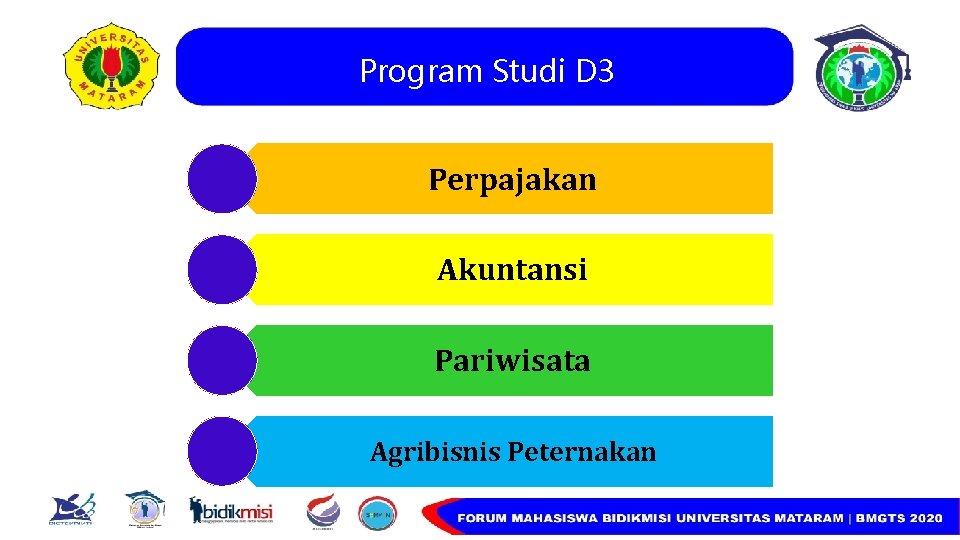 Program Studi D 3 Perpajakan Akuntansi Pariwisata Agribisnis Peternakan 