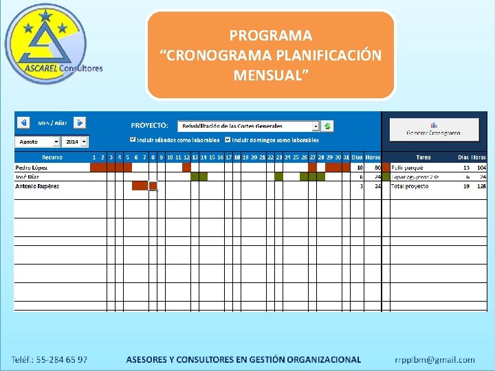 PROGRAMA “CRONOGRAMA PLANIFICACIÓN MENSUAL” 