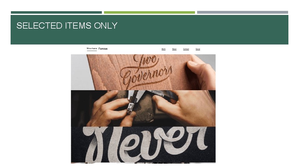 SELECTED ITEMS ONLY 