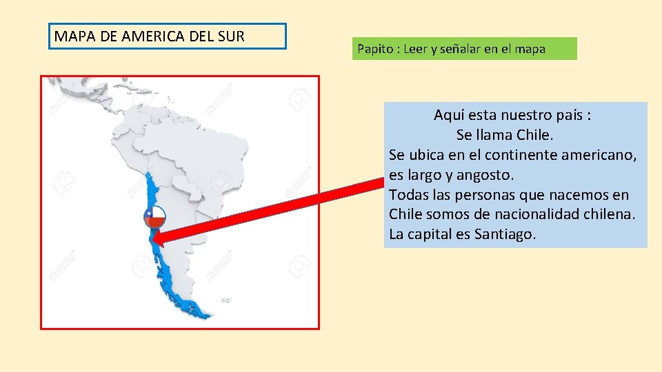 MAPA DE AMERICA DEL SUR Papito : Leer y señalar en el mapa Aquí