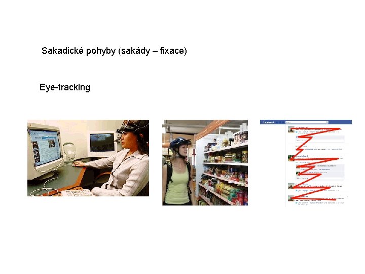 Sakadické pohyby (sakády – fixace) Eye-tracking 