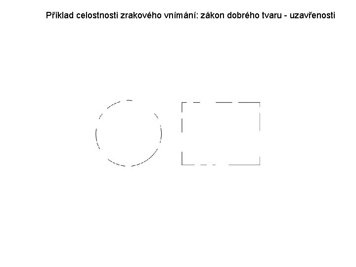 Příklad celostnosti zrakového vnímání: zákon dobrého tvaru - uzavřenosti 