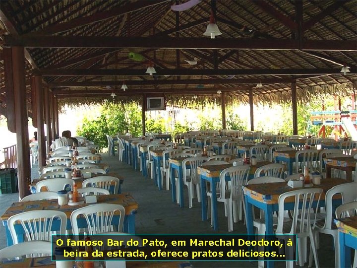 O famoso Bar do Pato, em Marechal Deodoro, à beira da estrada, oferece pratos