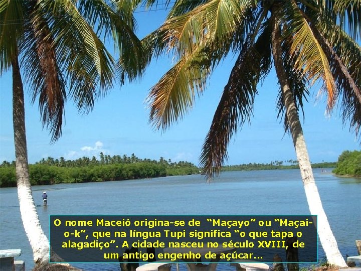 O nome Maceió origina-se de “Maçayo” ou “Maçaio-k”, que na língua Tupi significa “o