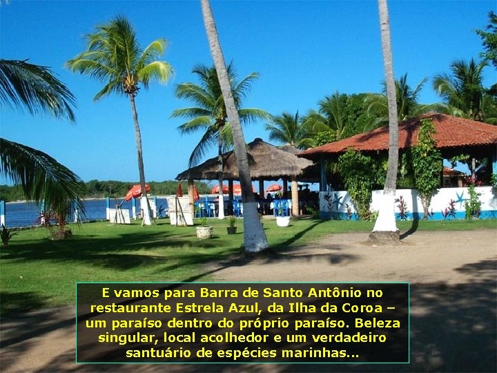 E vamos para Barra de Santo Antônio no restaurante Estrela Azul, da Ilha da