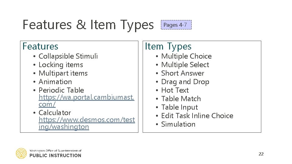 Features & Item Types Features Collapsible Stimuli Locking items Multipart items Animation Periodic Table