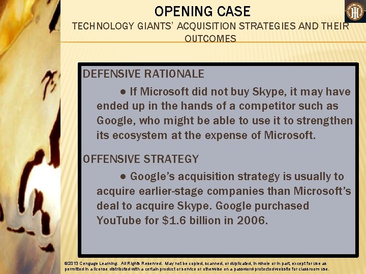 OPENING CASE TECHNOLOGY GIANTS’ ACQUISITION STRATEGIES AND THEIR OUTCOMES DEFENSIVE RATIONALE ● If Microsoft