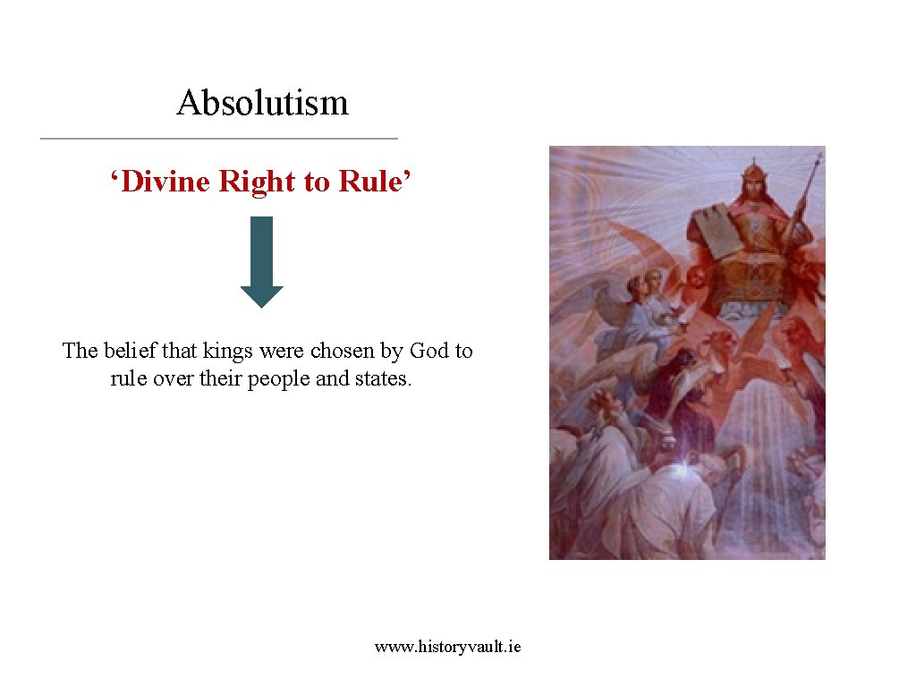 Absolutism ‘Divine Right to Rule’ The belief that kings were chosen by God to