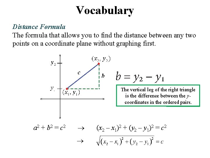 Vocabulary Distance Formula The formula that allows you to find the distance between any Vocabulary Distance Formula The formula that allows you to find the distance between any