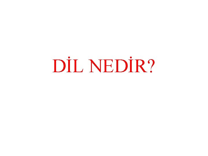 DİL NEDİR? 