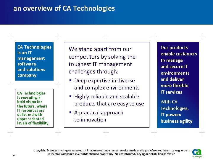 an overview of CA Technologies is an IT management software and solutions company CA