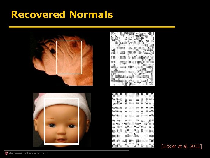 Recovered Normals [Zickler et al. 2002] Appearance Decomposition 