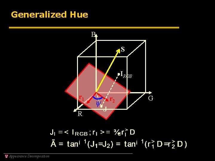 Generalized Hue B S IRGB r 1 R Appearance Decomposition ψ r 2 J