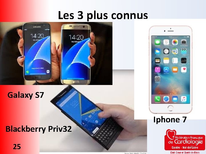 Les 3 plus connus Galaxy S 7 Blackberry Priv 32 25 Iphone 7 25