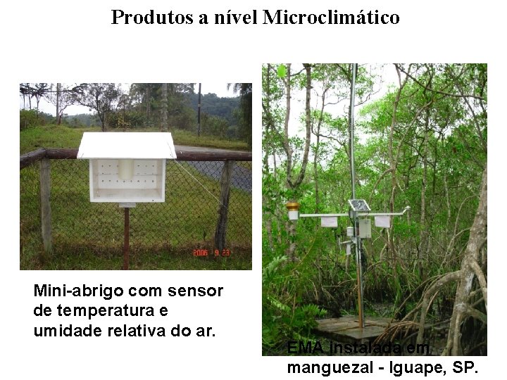 Produtos a nível Microclimático Mini-abrigo com sensor de temperatura e umidade relativa do ar. Produtos a nível Microclimático Mini-abrigo com sensor de temperatura e umidade relativa do ar.