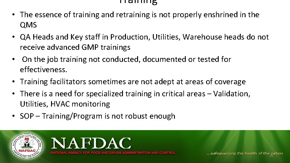 Training • The essence of training and retraining is not properly enshrined in the Training • The essence of training and retraining is not properly enshrined in the