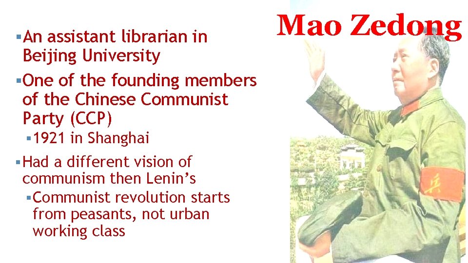 §An assistant librarian in Beijing University §One of the founding members of the Chinese §An assistant librarian in Beijing University §One of the founding members of the Chinese