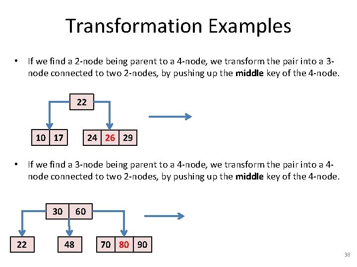 Transformation Examples • If we find a 2 -node being parent to a 4