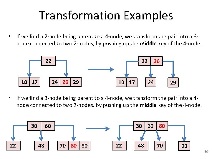 Transformation Examples • If we find a 2 -node being parent to a 4