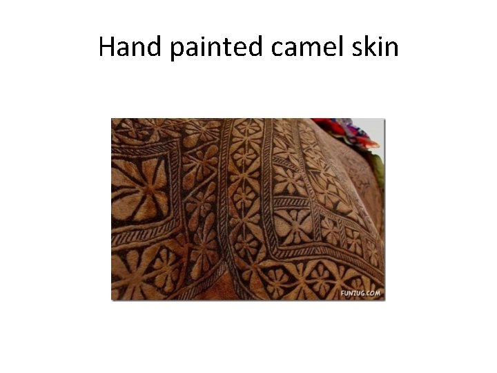 Hand painted camel skin 
