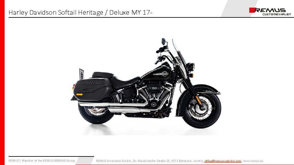 Harley Davidson Softail Heritage / Deluxe MY 17 - REMUS | Member of the