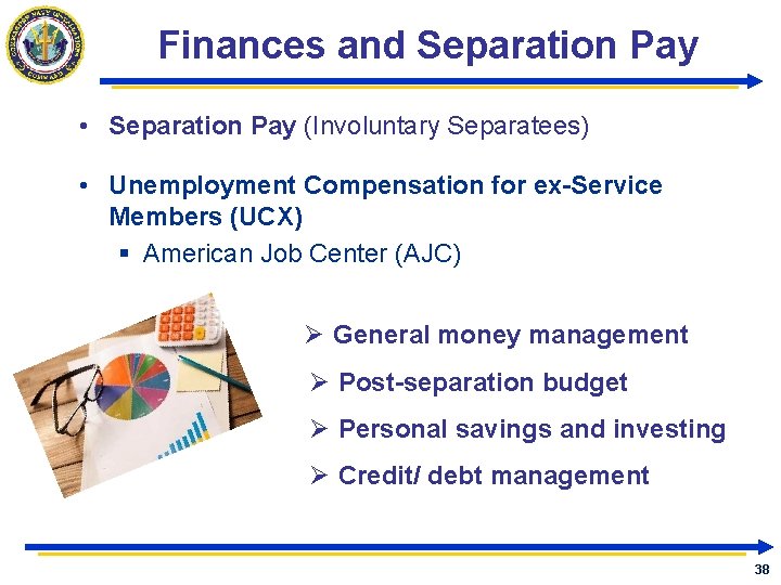 Finances and Separation Pay • Separation Pay (Involuntary Separatees) • Unemployment Compensation for ex-Service