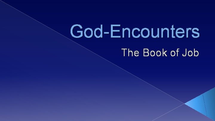 God-Encounters The Book of Job 