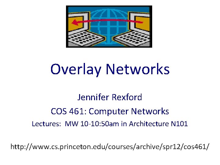 Overlay Networks Jennifer Rexford COS 461: Computer Networks Lectures: MW 10 -10: 50 am