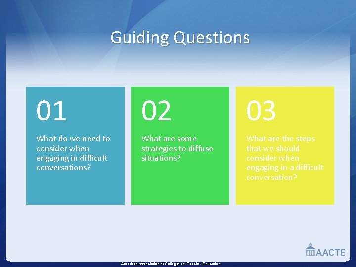 Guiding Questions 01 02 03 What do we need to consider when engaging in