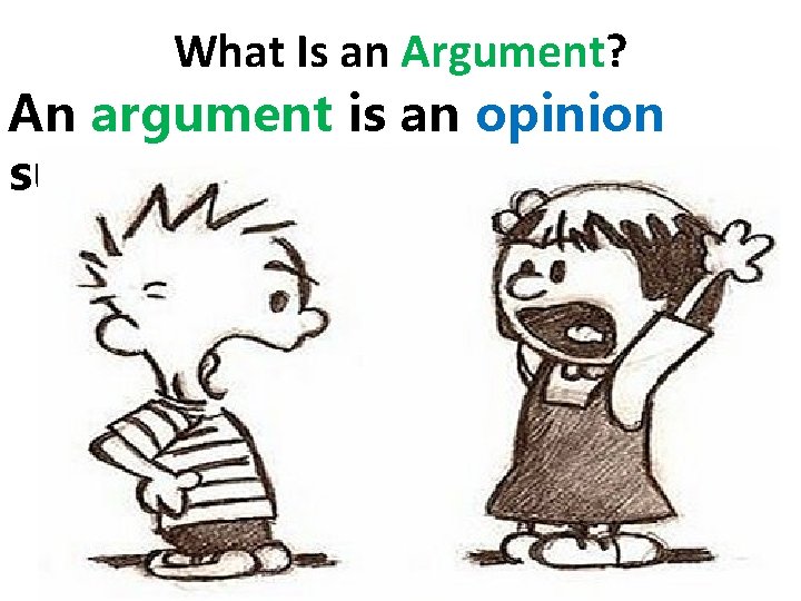 What Is an Argument? An argument is an opinion supported by facts. 