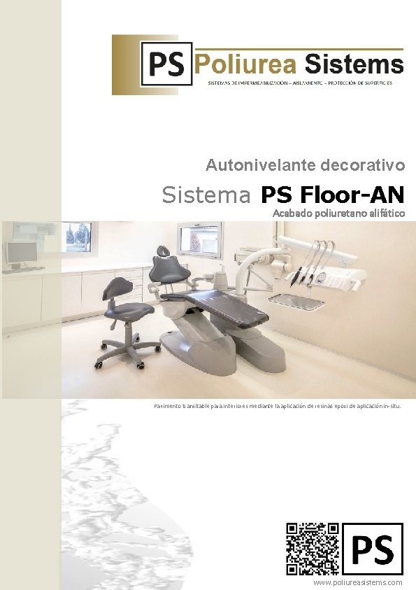 Autonivelante decorativo Sistema PS Floor-AN Acabado poliuretano alifático Pavimento transitable para interiores mediante la