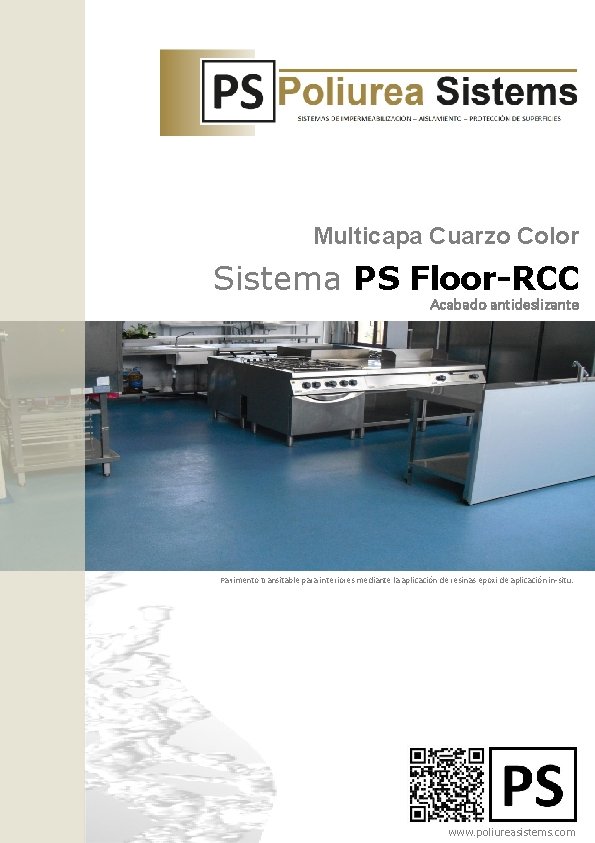 Multicapa Cuarzo Color Sistema PS Floor-RCC Acabado antideslizante Pavimento transitable para interiores mediante la