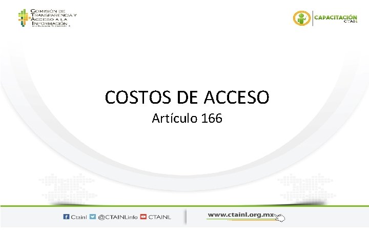 COSTOS DE ACCESO Artículo 166 