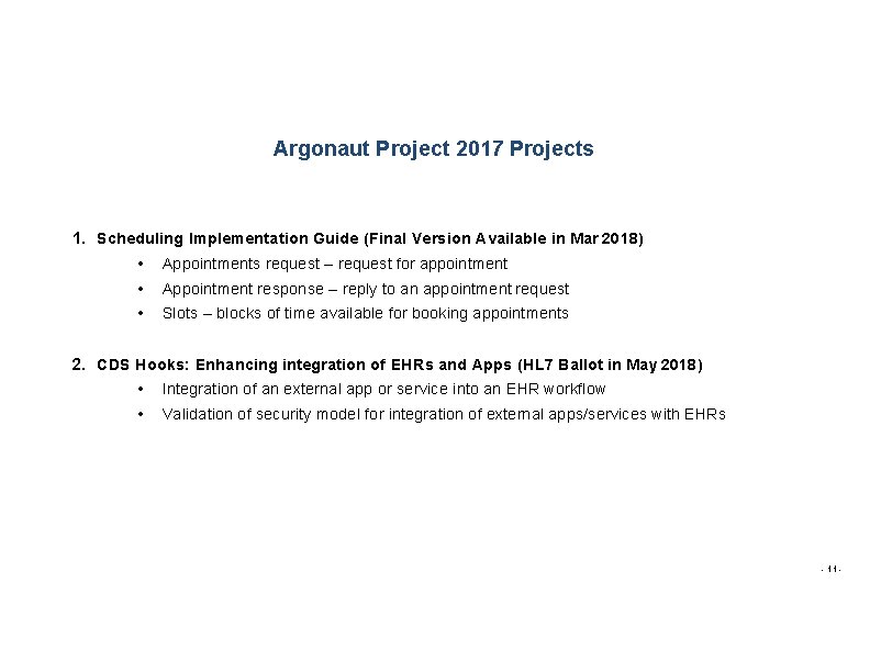 Argonaut Project 2017 Projects 1. Scheduling Implementation Guide (Final Version Available in Mar 2018)