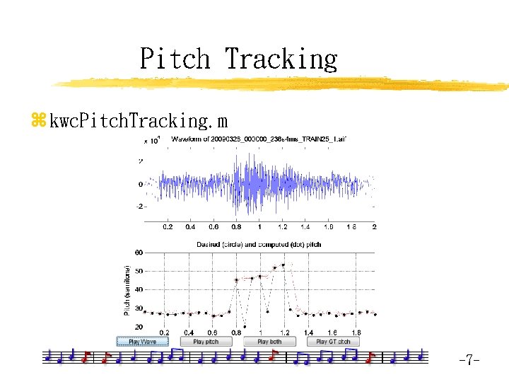 Pitch Tracking z kwc. Pitch. Tracking. m -7 - 