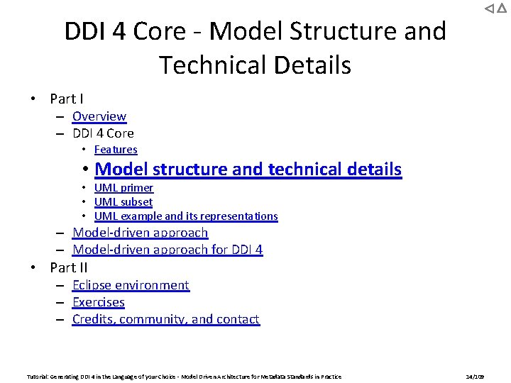 DDI 4 Core - Model Structure and Technical Details • Part I – Overview